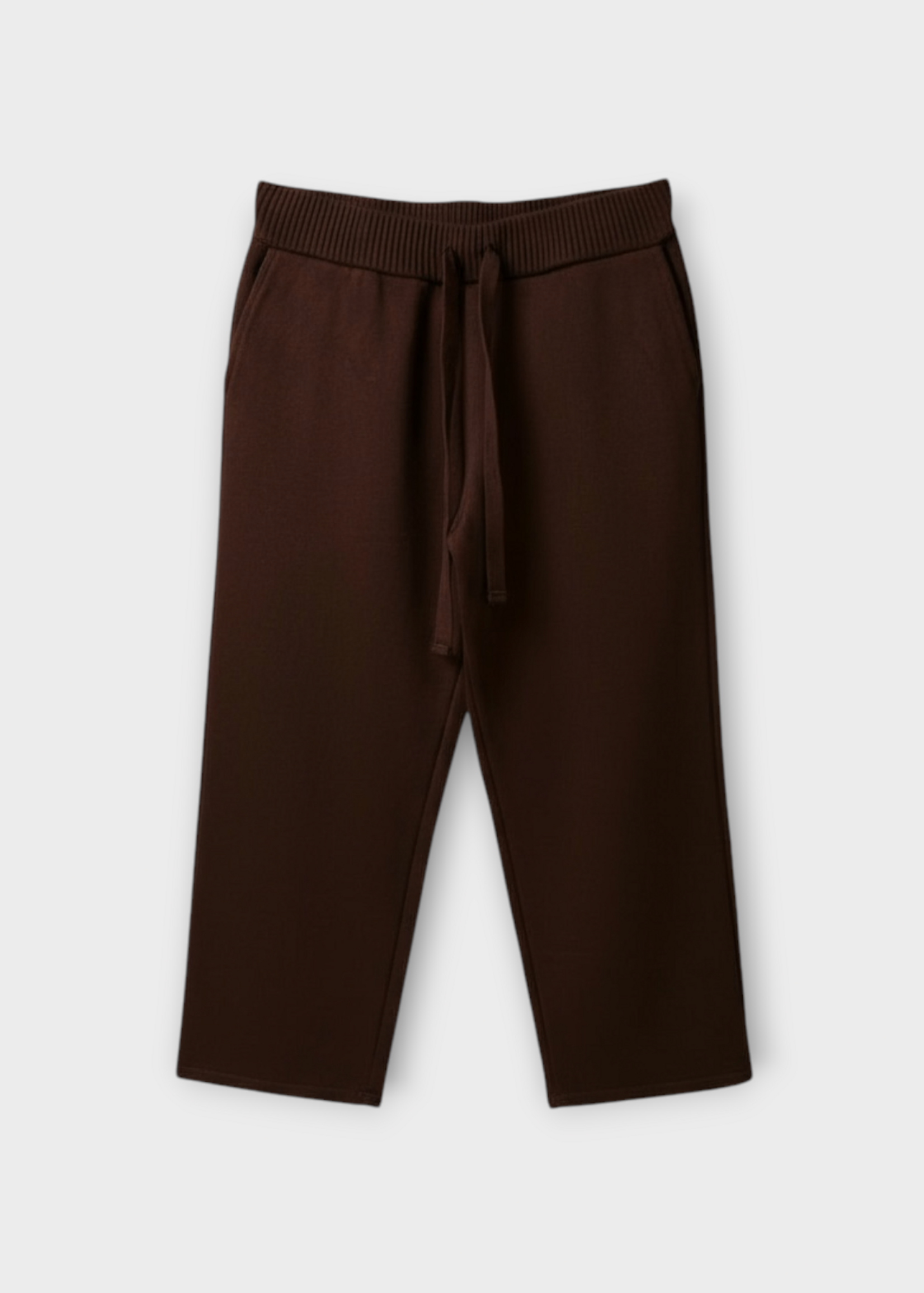 The Elder Statesman The Elder Statesman Trousers, Brown, Cashmere Elastic Waist Wide Leg Lounge Pants In Wenge
