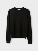 The Elder Statesman The Elder Statesman Knitwear, Multi, Cashmere Crew Neck Sweater in Black & White w/ Andermatt Back Embroidery x TASONI