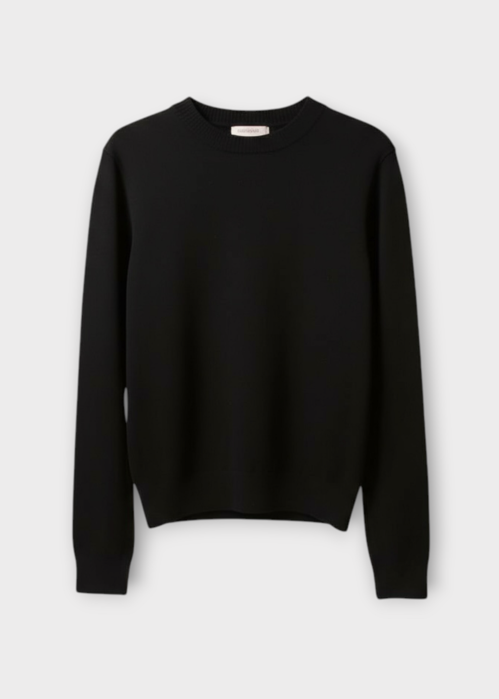 The Elder Statesman The Elder Statesman Knitwear, Multi, Cashmere Crew Neck Sweater in Black & White w/ Andermatt Back Embroidery x TASONI