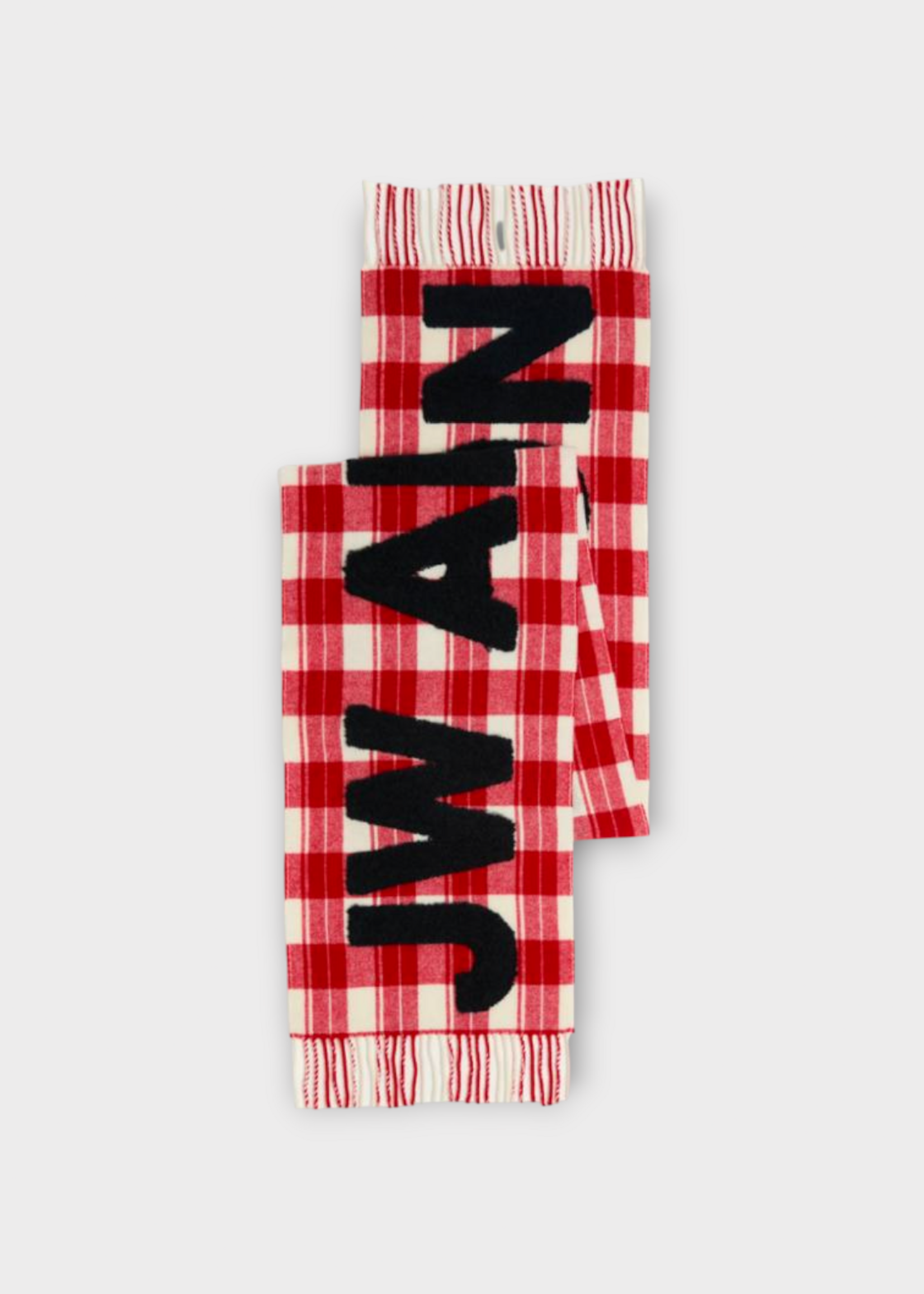 J.W. Anderson J.W. Anderson Scarf, Multi, Fil Coupe Logo Scarf In Red & White Check