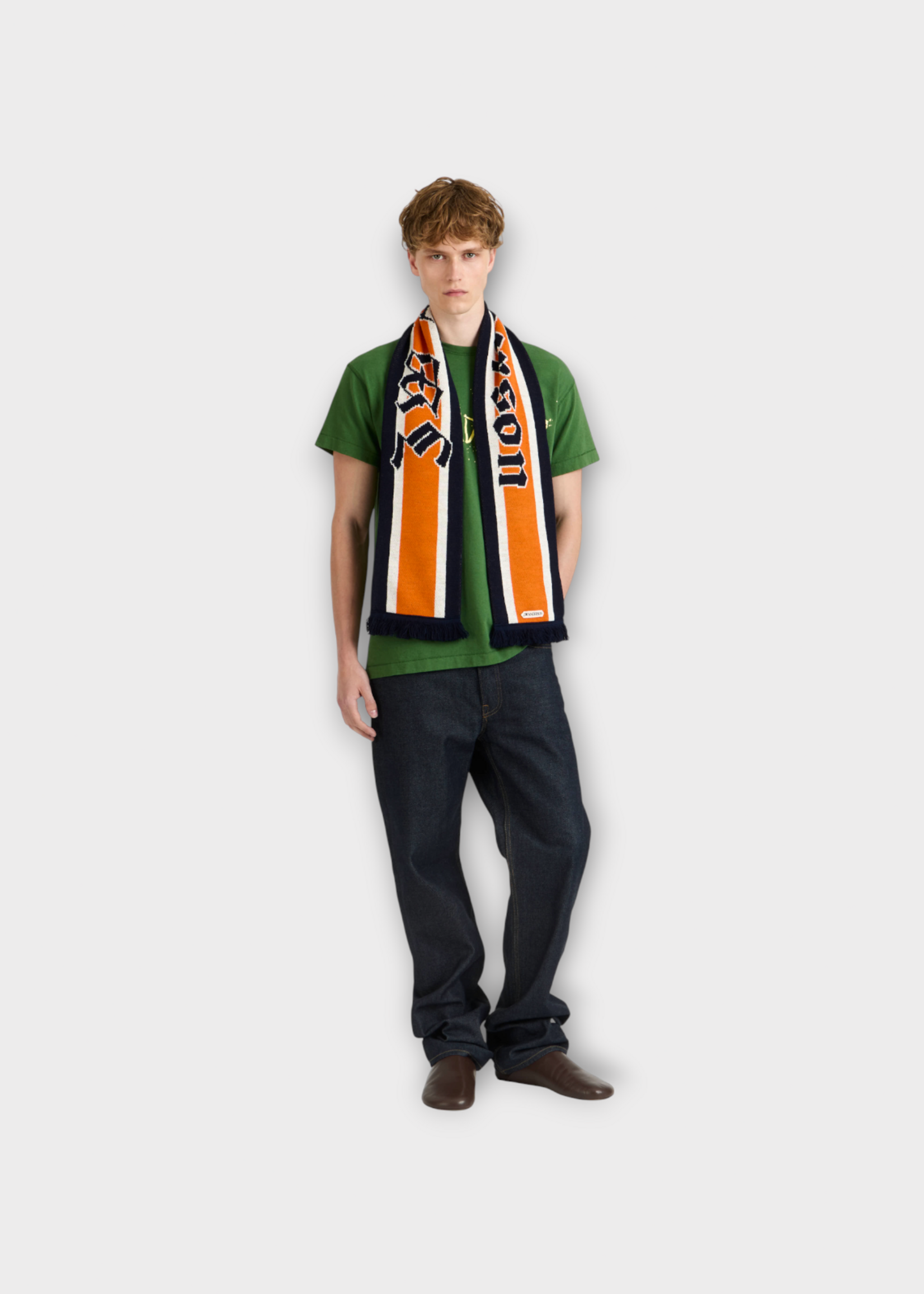J.W. Anderson J.W. Anderson Scarf, Orange, Winner Football Jacquard Scarf In Orange