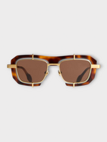 J.W. Anderson J.W. Anderson Sunglasses, Brown, Acetate Geometric Frame Sunglasses In Havana