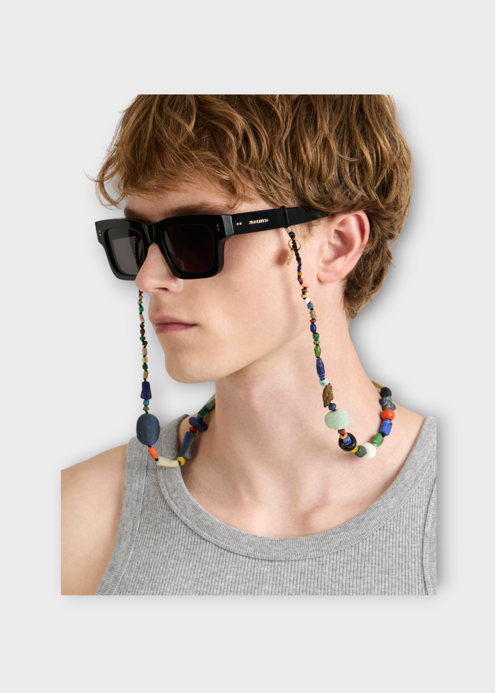 J.W. Anderson J.W. Anderson Sunglasses, Black, Acetate Rectangular Frame Sunglasses In Black