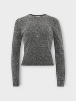 J.W. Anderson J.W. Anderson Knitwear, Grey, Merino Wool & Mohair Crew Neck Long Sleeve Embroidered Jumper In Charcoal Melange