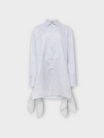 J.W. Anderson J.W. Anderson Dress, Multi, Cotton Collared Side Knot Shirt Dress In White & Blue