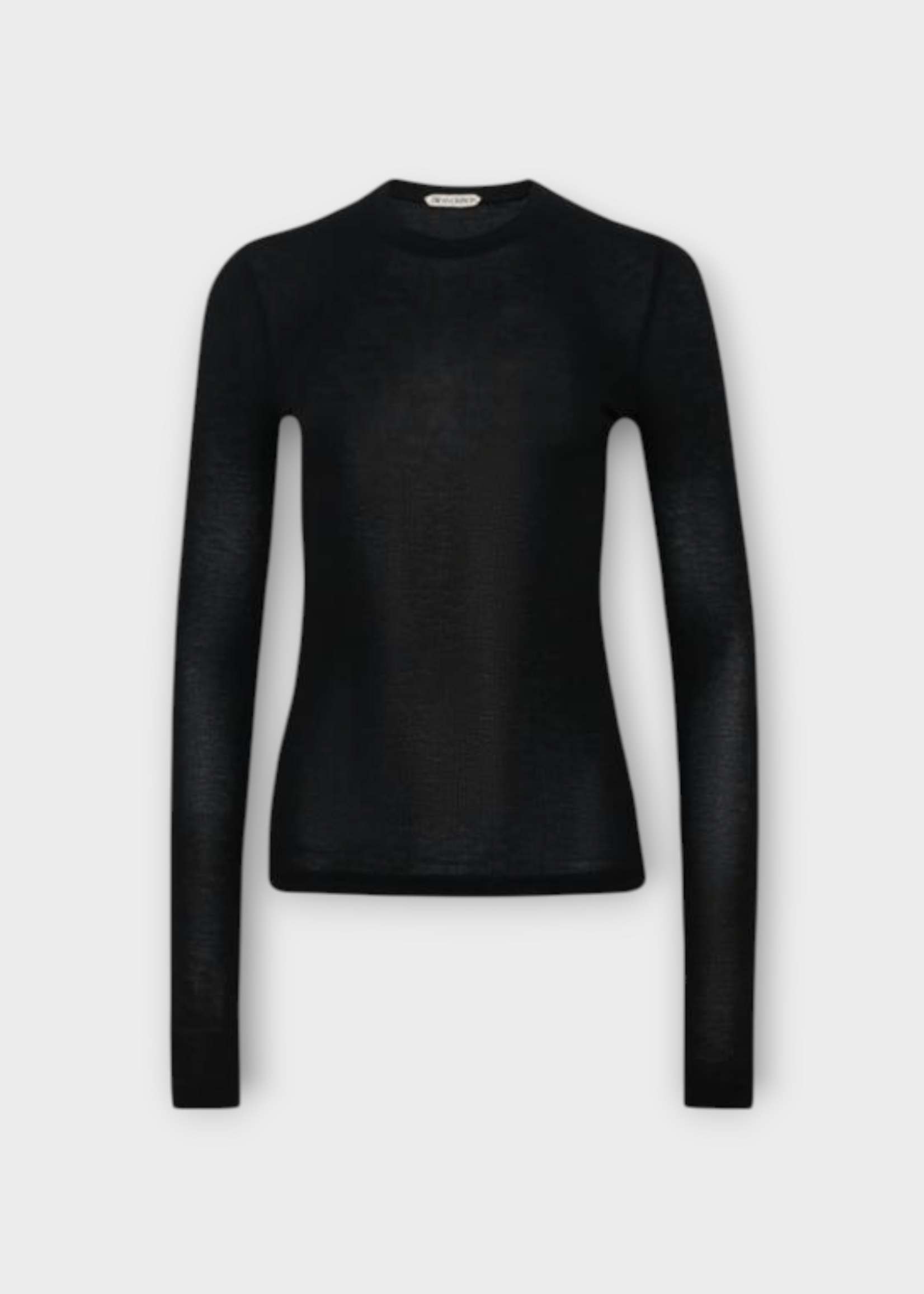 J.W. Anderson J.W. Anderson Top, Black, Crew Neck Long Sleeve Ribbed Top In Black