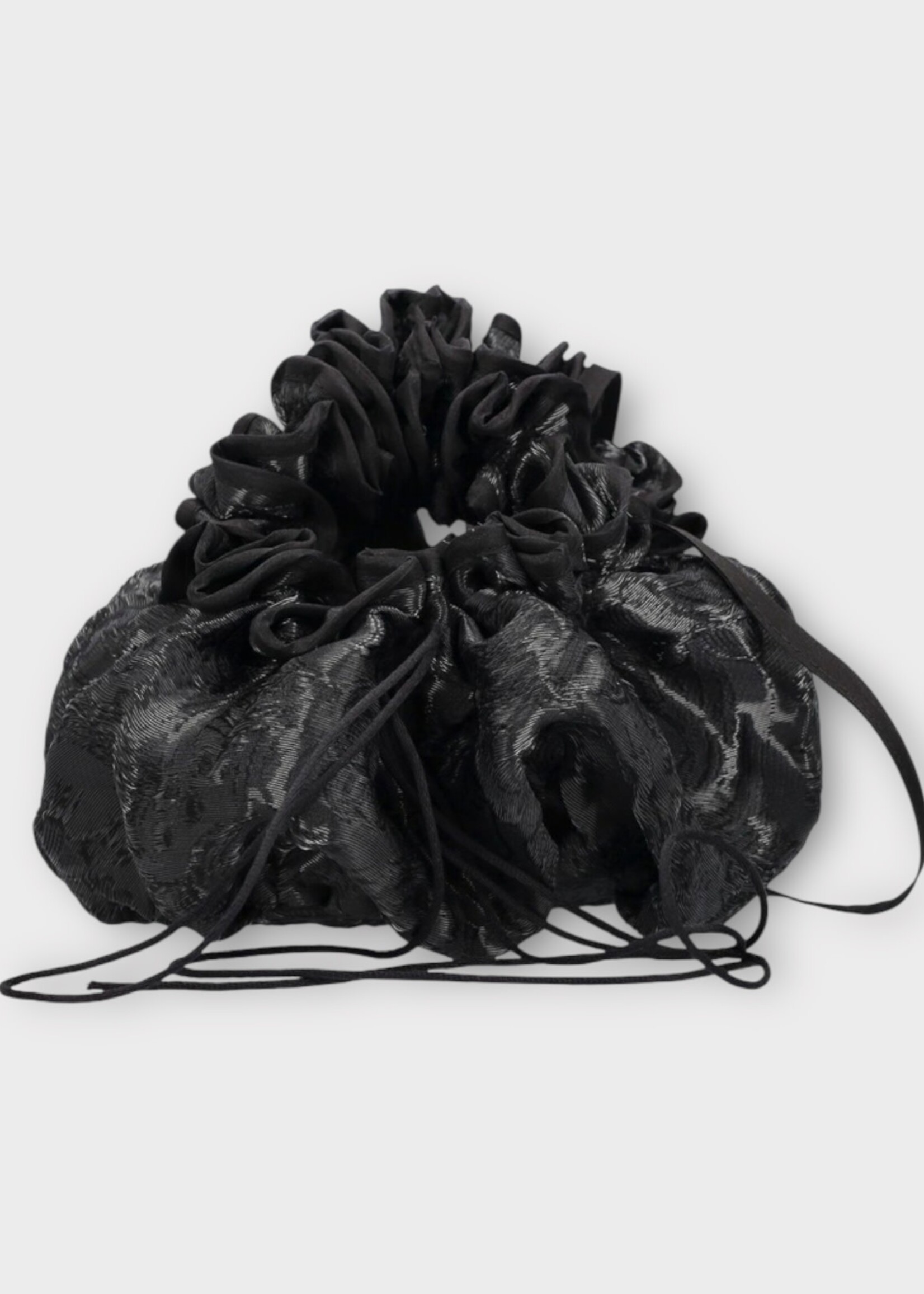 Cecilie Bahnsen Cecilie Bahnsen Bag, Black, Sofie Luna Jacquard Top Handle Ruffled Bag