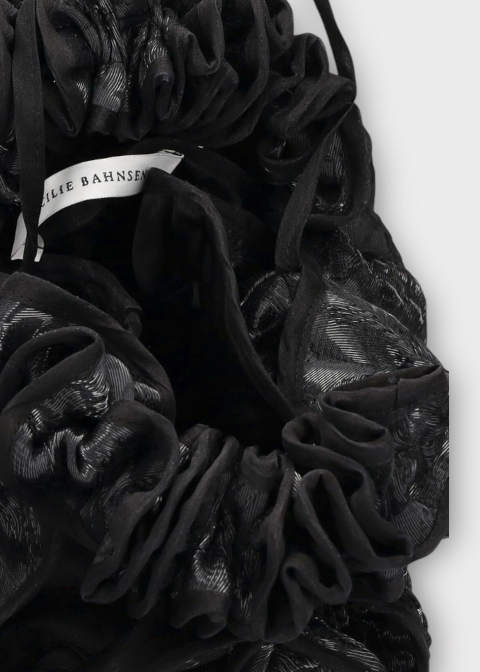 Cecilie Bahnsen Cecilie Bahnsen Bag, Black, Sofie Luna Jacquard Top Handle Ruffled Bag