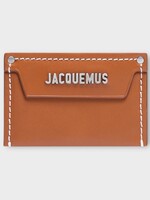 Jacquemus Jacquemus Wallet, Brown, Le Porte Carte Meunier Rectangular Card Holder in Light Brown w/ Topstitched Seams