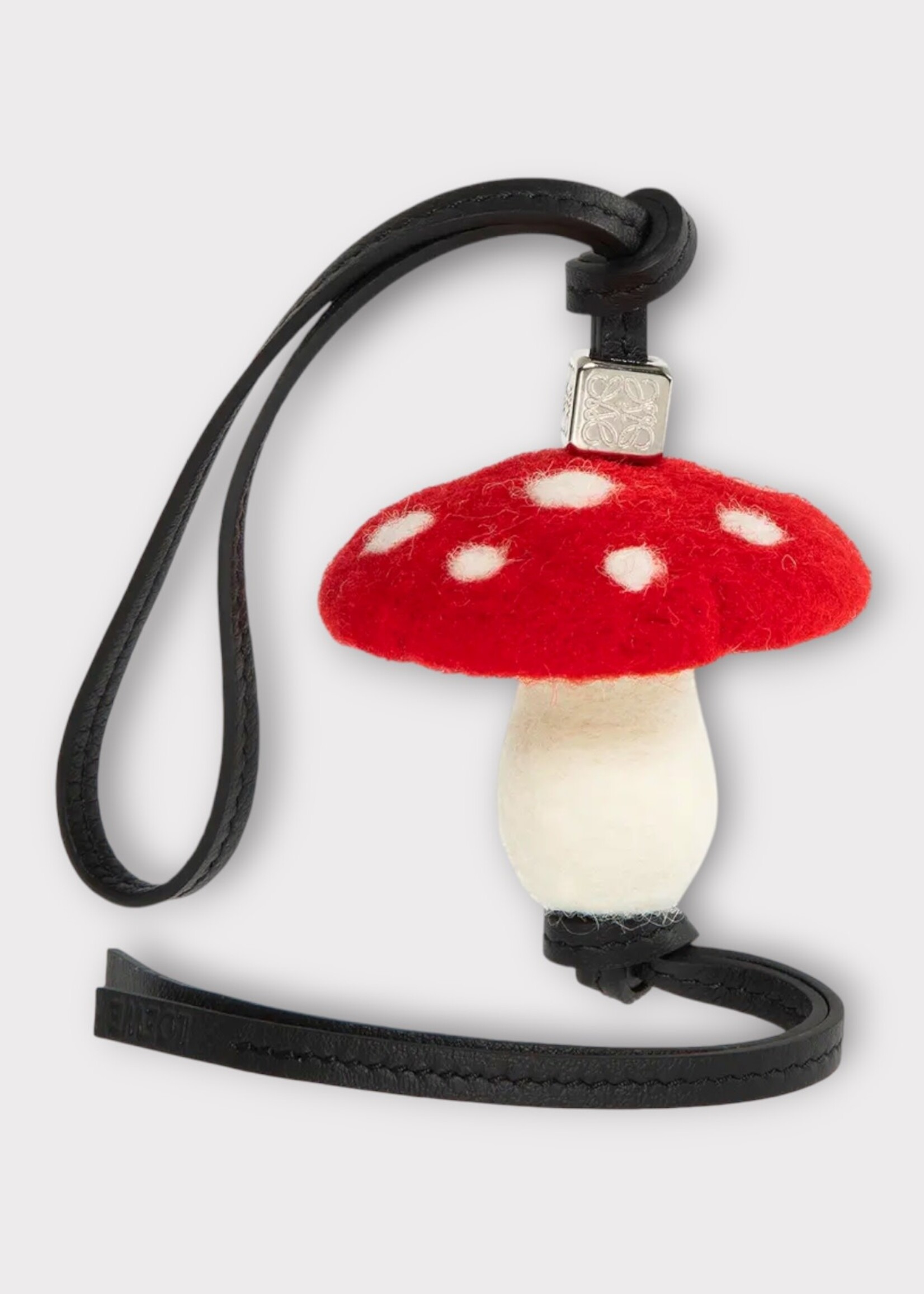 Loewe Loewe Charm, Multi, Felt Mushroom Charm In Dark Red & White