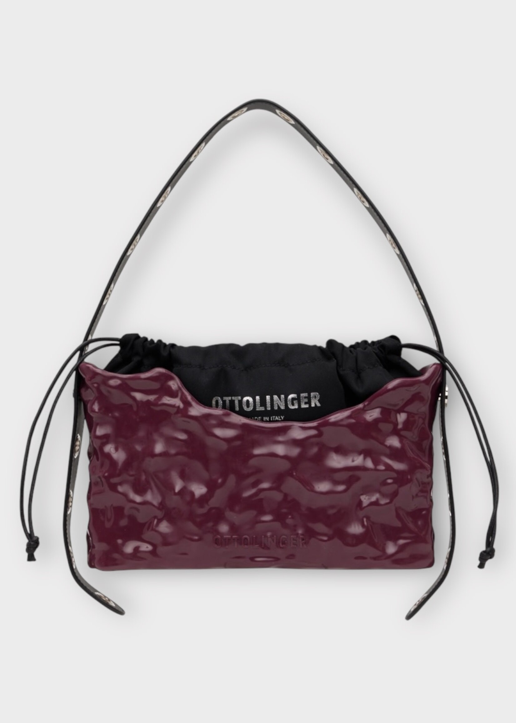 Ottolinger Ottolinger Bag, Purple, Signature Baguette Shoulder Bag In Windsor Wine w/ Studded Strap