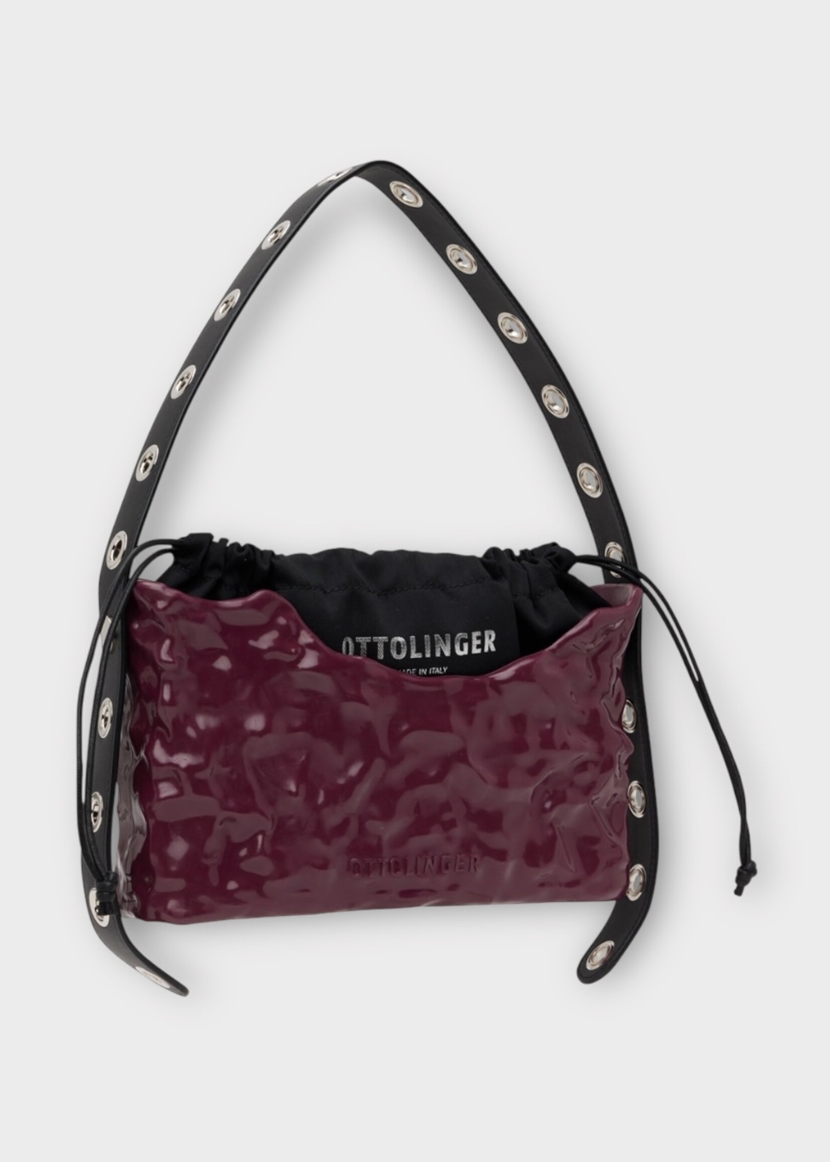 Ottolinger Ottolinger Bag, Purple, Signature Baguette Shoulder Bag In Windsor Wine w/ Studded Strap