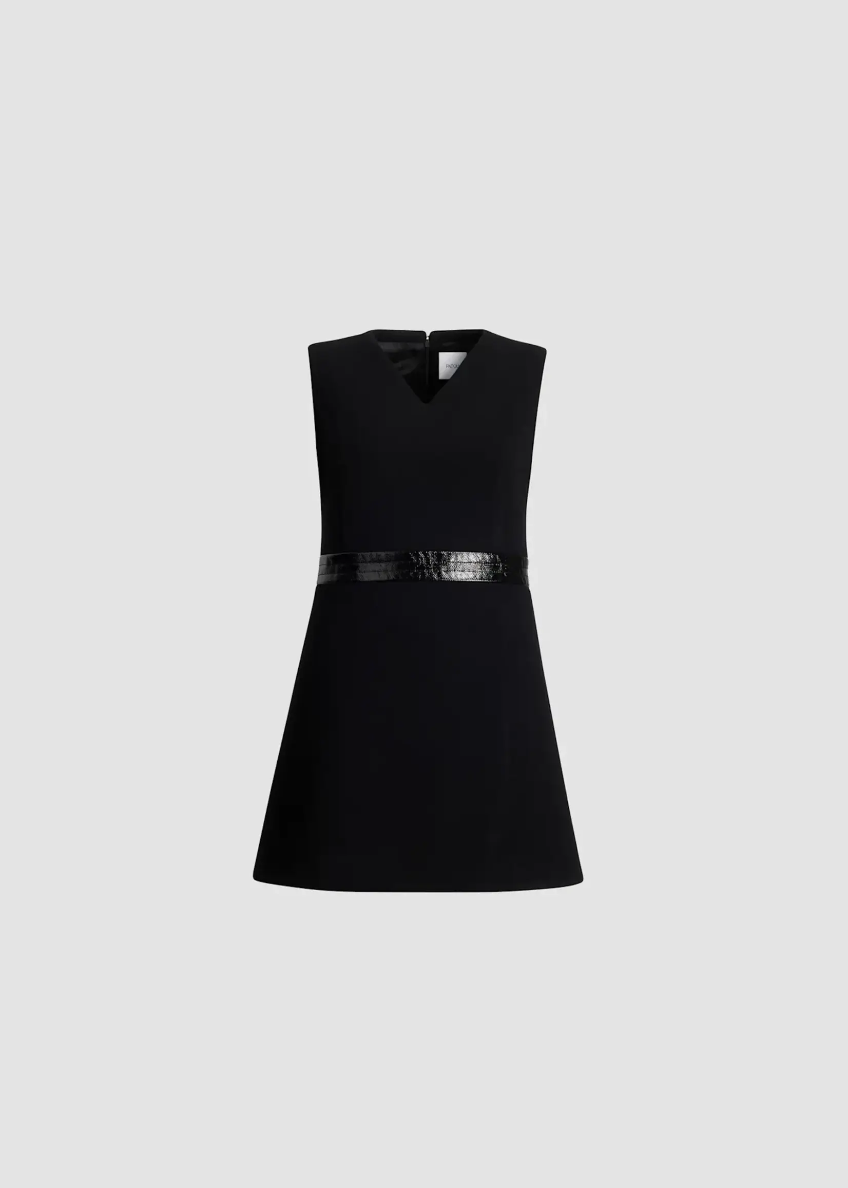 Patou Patou Dress, Black, Wool Mix V-Neck Sleeveless Mini Dress #2