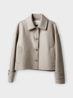 Iris Von Arnim Iris Von Arnim Jacket, Beige, Zaria Cashmere & Wool Collared Button Up Cropped Jacket In Alabaster