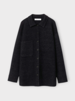 Iris Von Arnim Iris Von Arnim Shirt, Navy, Briala Cashmere & Silk Collared Knit Overshirt