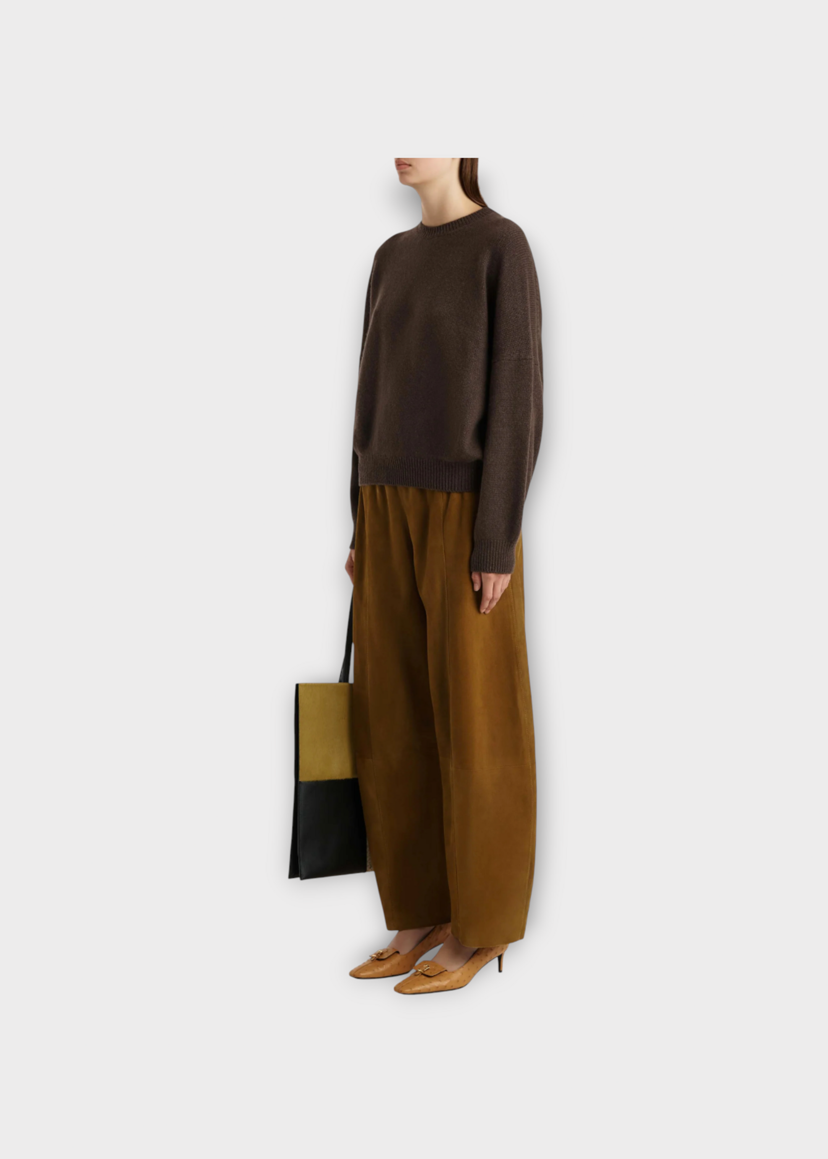 Khaite Khaite Knitwear, Brown, Cashmere Margaux Sweater In Coffee
