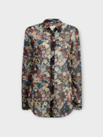 Khaite Khaite Shirt, Print, Goya Silk Button Up Shirt In Flower Print & Black Multi