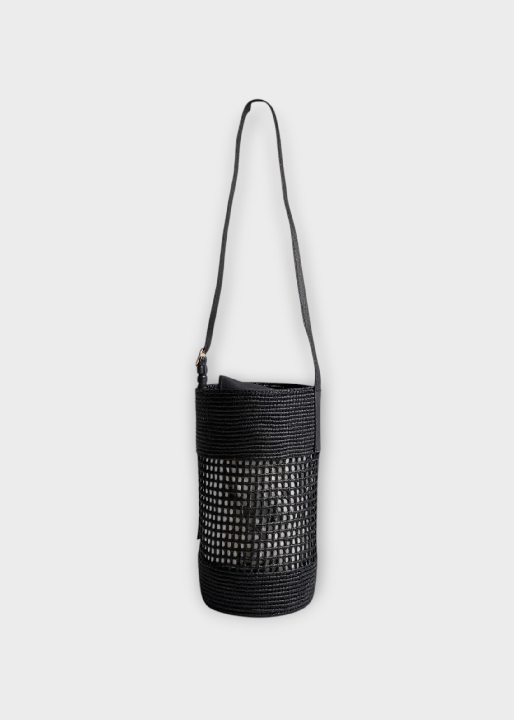 Khaite Khaite Bag, Black, Billie Raffia Small Bucket Bag