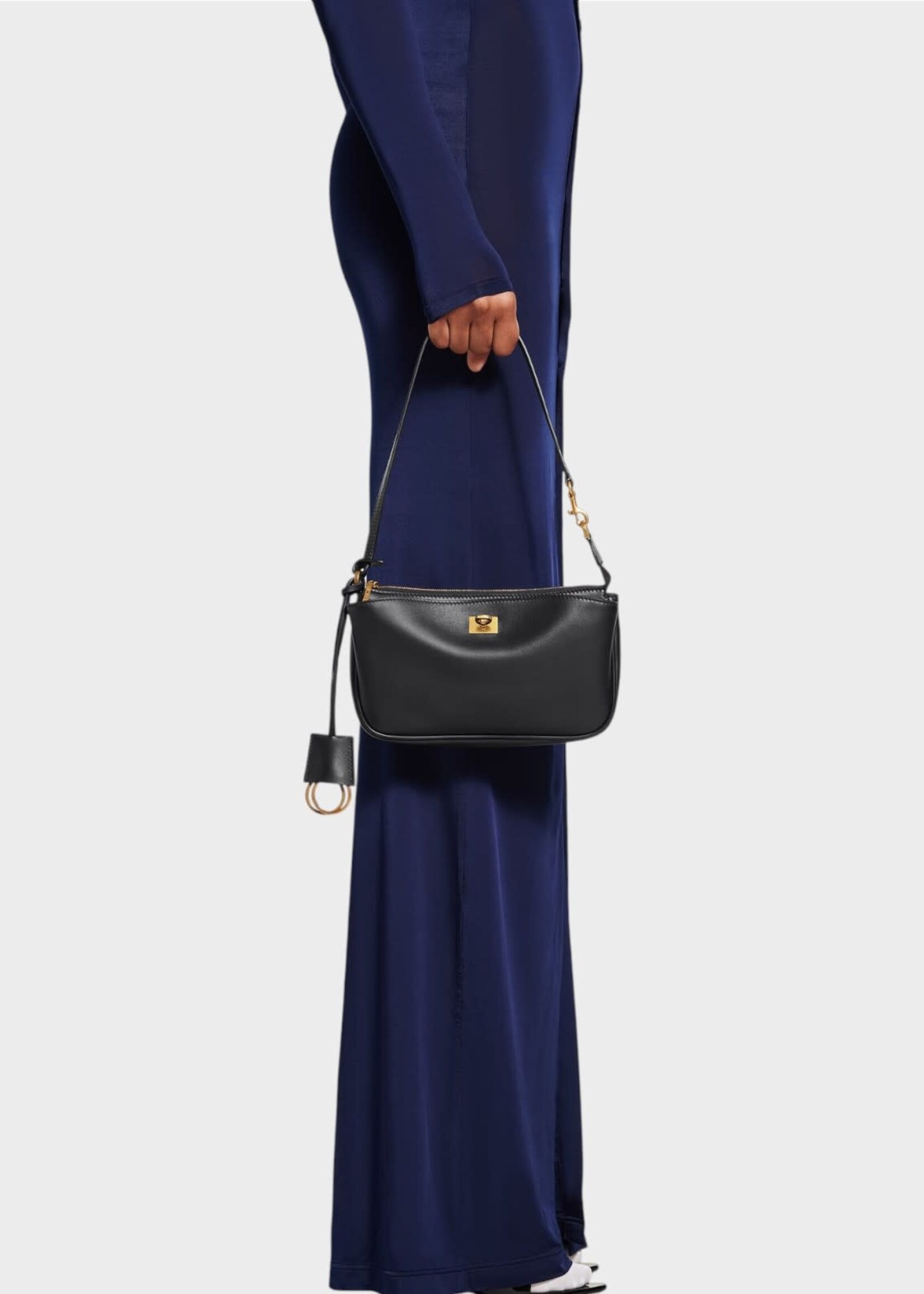 Balenciaga Balenciaga Bag, Black, Rodeo Calf Leather Sling Pochette in Black