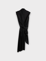 Balenciaga Balenciaga Dress, Black, Light Jersey Sleeveless Asymmetric Twist Detail Dress
