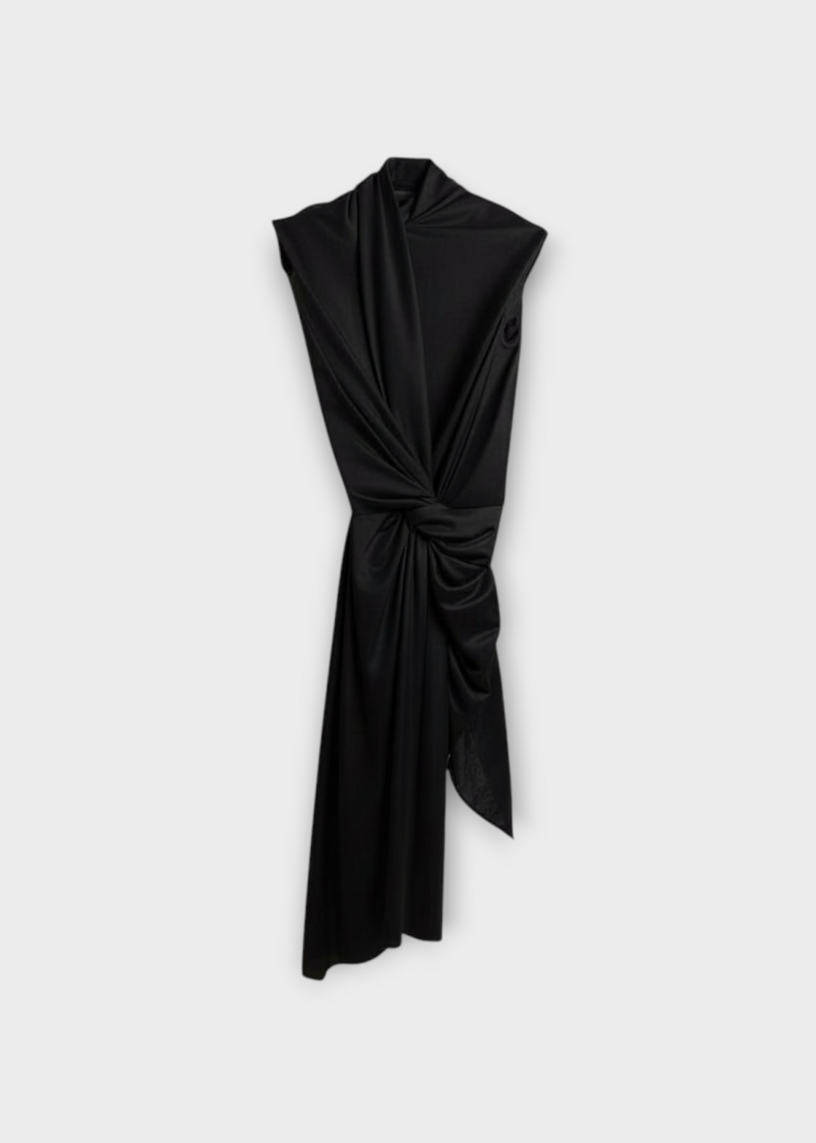 Balenciaga Balenciaga Dress, Black, Light Jersey Sleeveless Asymmetric Twist Detail Dress