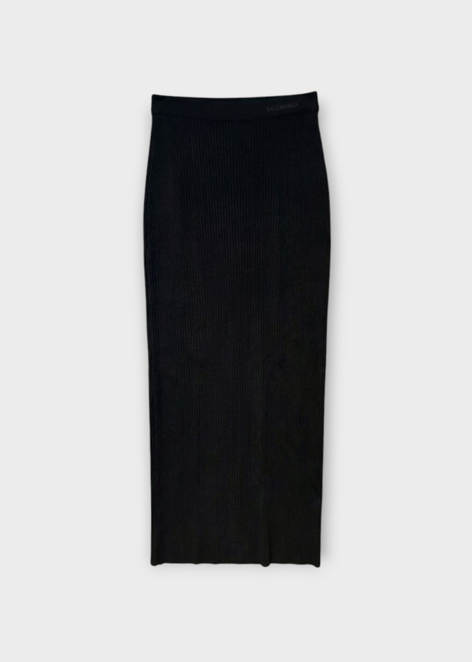 Balenciaga Balenciaga Skirt, Black, Cotton Thin Ribs Knit Pencil Skirt