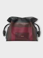 Loewe Loewe Bag, Multi, Nappa Calf Flamenco Square Clutch Bag In Black & Burgundy x Albers