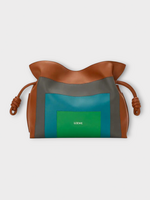 Loewe Loewe Bag, Multi, Nappa Calf Flamenco Square Clutch Bag In Caramel & Light Green