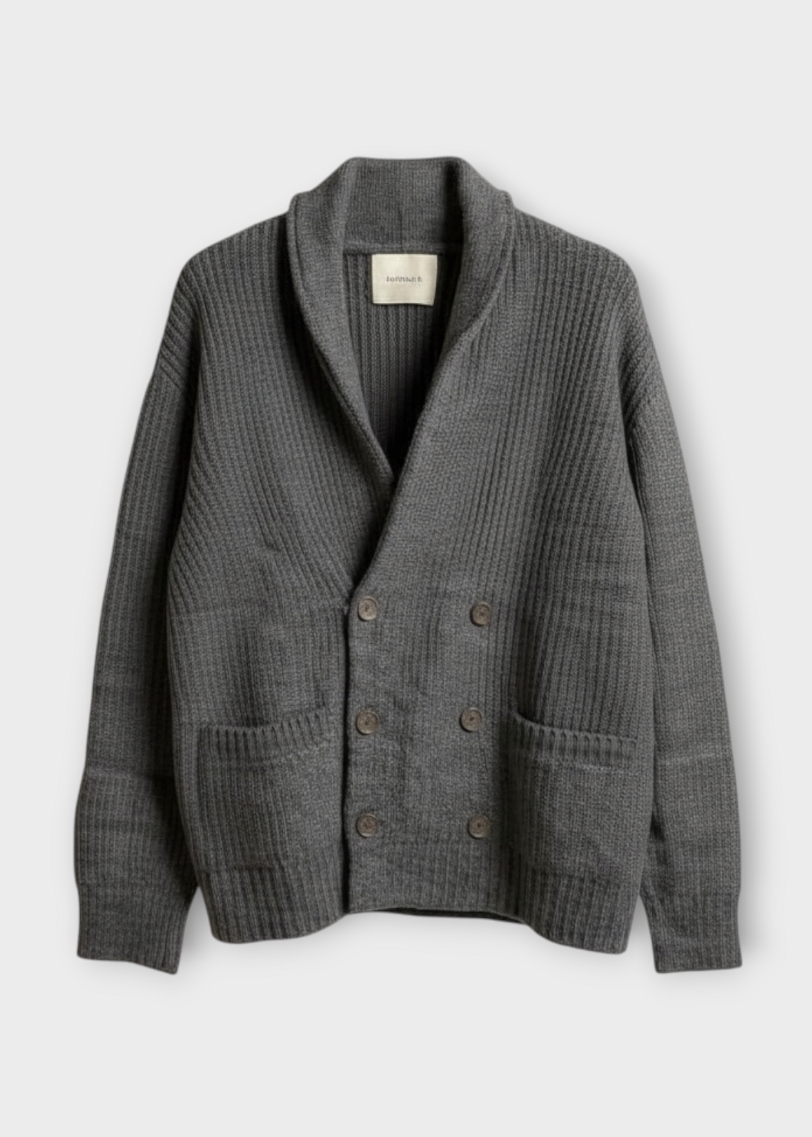 Lisa Yang Lisa Yang Knitwear, Grey, Lyle Cashmere Fisherman Ribbed Cardigan Jacket In Graphite