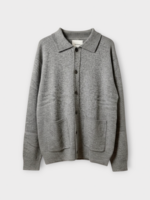 Lisa Yang Lisa Yang Knitwear, Grey, Maximilian Cashmere Collared Cardigan In Dove Grey