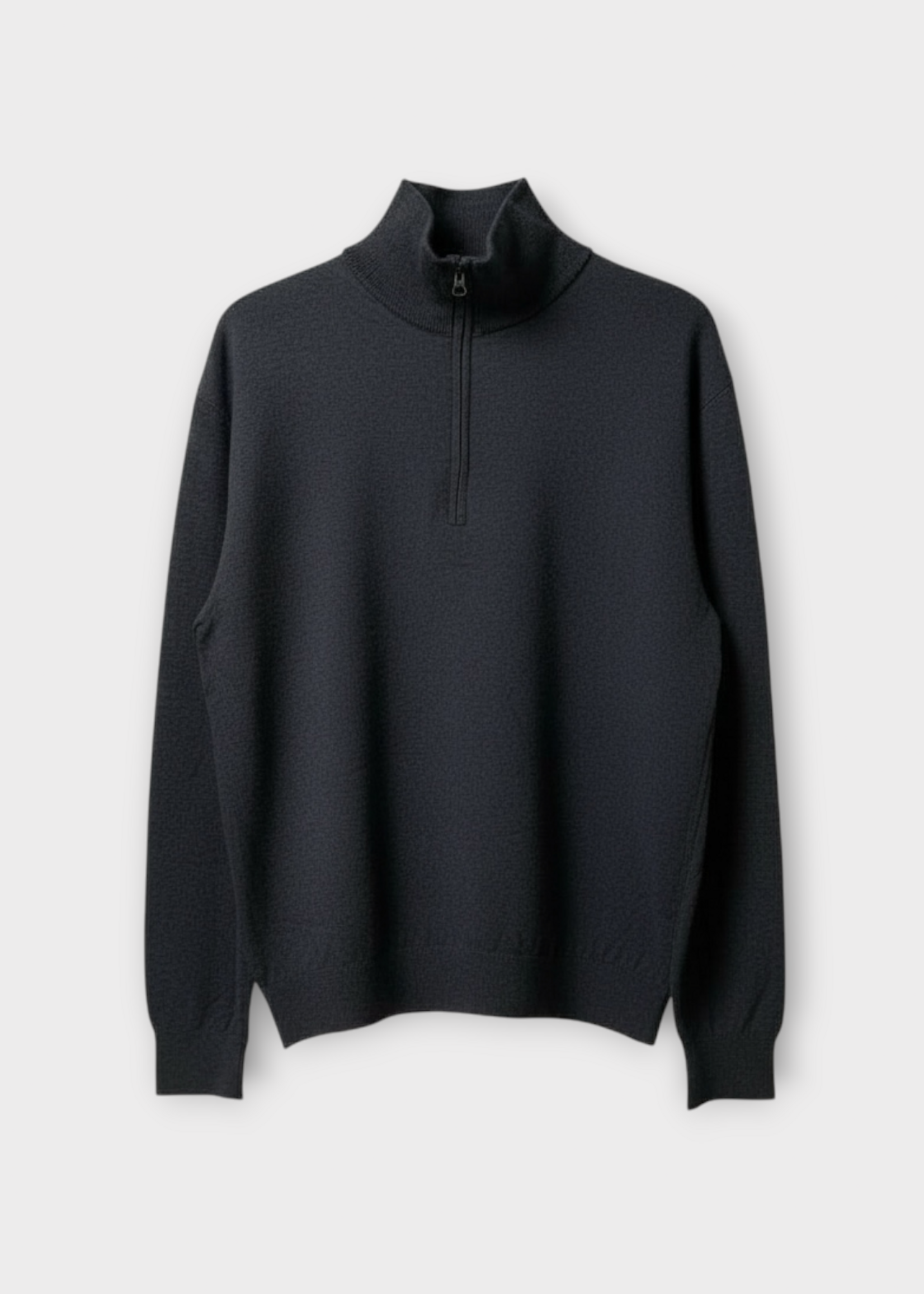 Lisa Yang Lisa Yang Knitwear, Grey, Otis Cotton & Cashmere Half Zipped Sweater In Eclipse