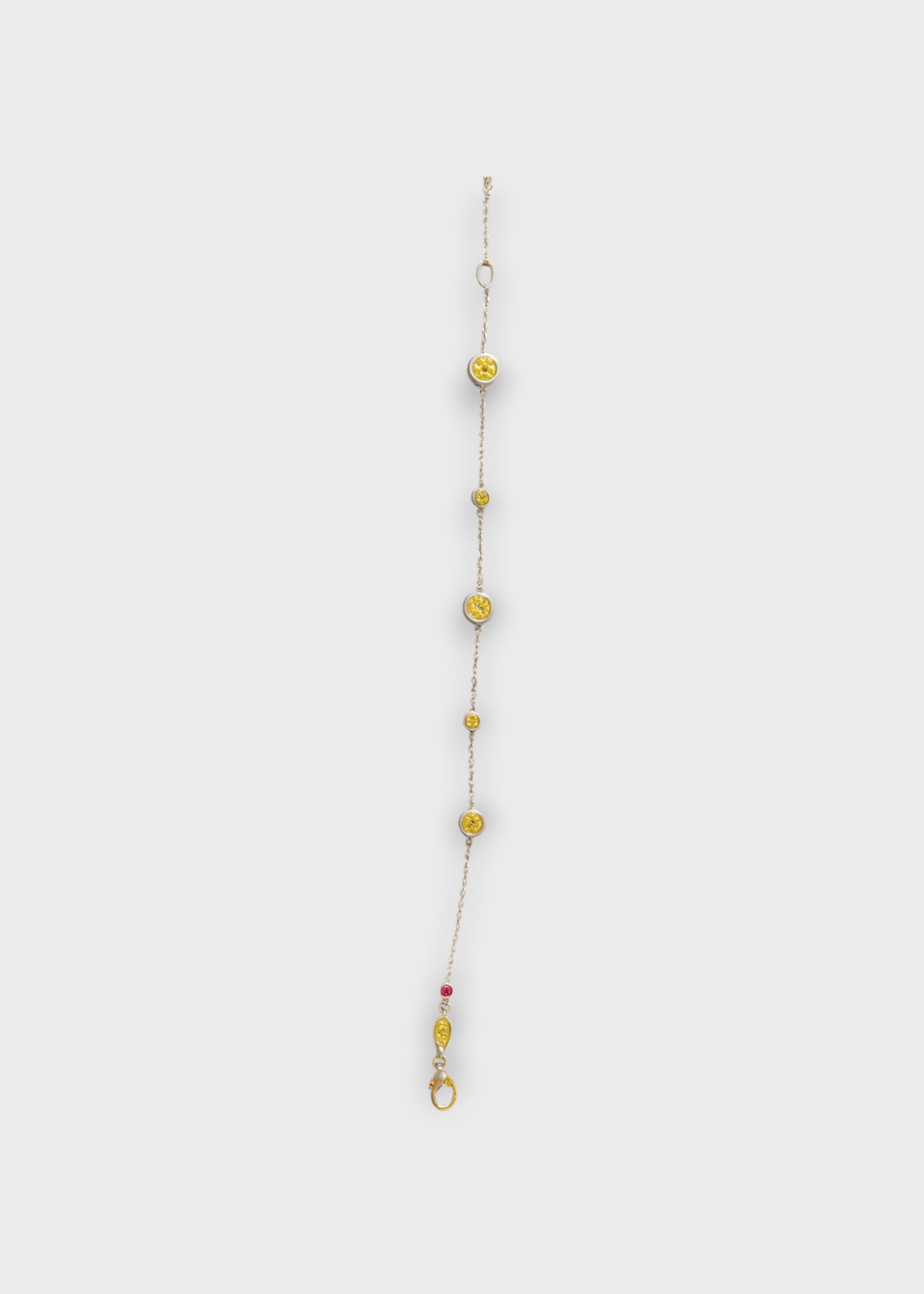 Gübelin Gübelin Bracelet, Yellow, Yellow Berryl Stone Bracelet w/ Silver Chain