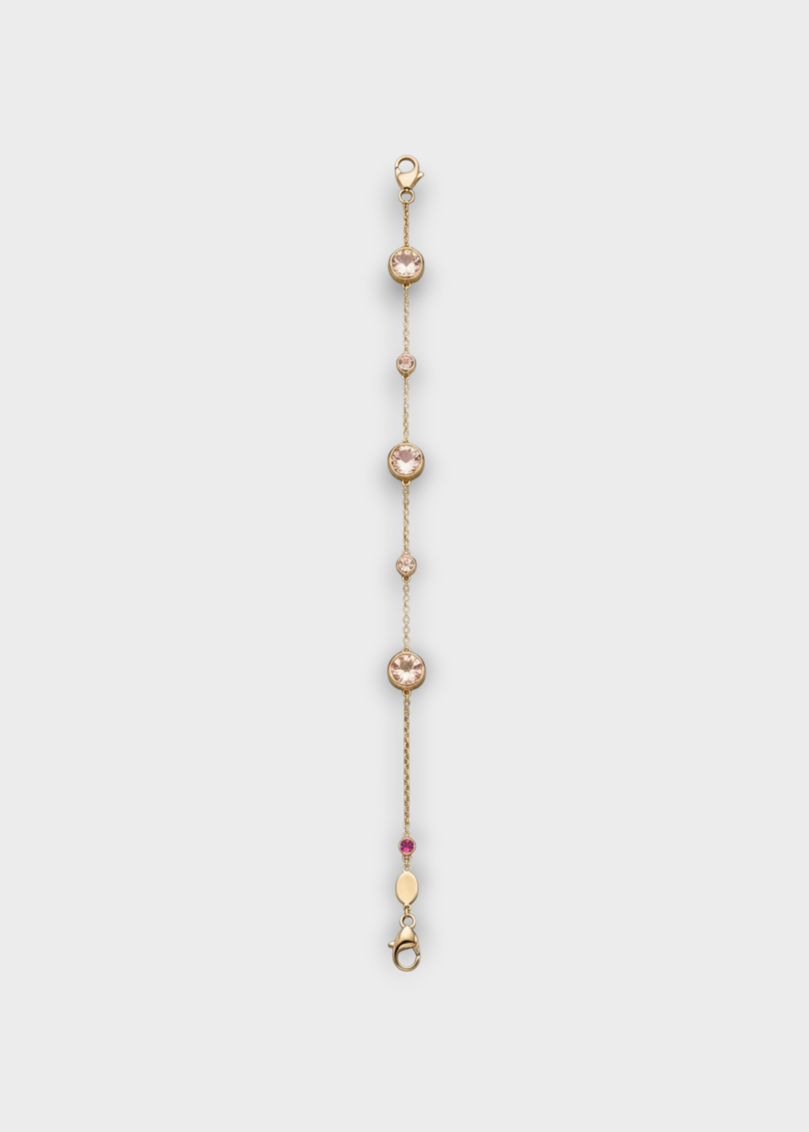Gübelin Gübelin Bracelet, Pink, Morganite Stone Bracelet w/ Gold Chain