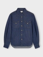 Celine Celine Shirt, Blue, Cotton Denim Oversized Sleeves Denim Shirt