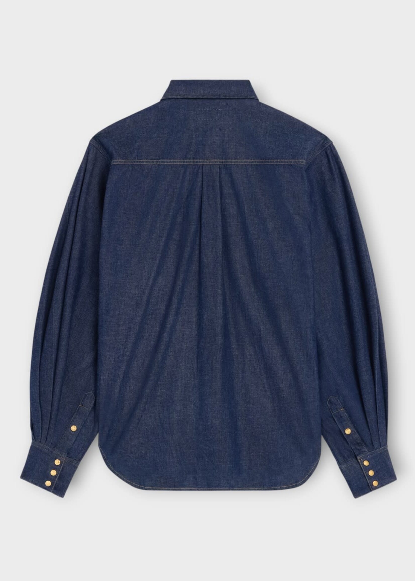 Celine Celine Shirt, Blue, Cotton Denim Oversized Sleeves Denim Shirt