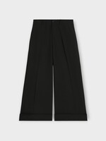 Celine Celine Trousers, Black, Wool Wide Leg Docks Cropped Pants w/ Pleats