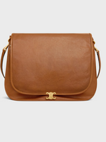Celine Celine Bag, Brown, Lambskin Besace Companion Shoulder Bag In Soft Tan w/ Flap Closing