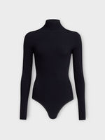 Alaia Alaia Top, Black, Turtle Neck Long Sleeve Ribbed Knit Bodysuit