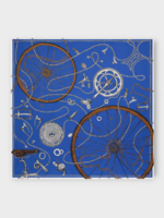 Celine Celine Scarf, Multi, Printed Silk Twill 90x90Cm Square Scarf In Navy & Black