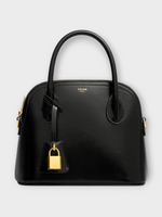 Celine Celine Bag, Black, Calf Leather Teen Honorine Top Handle Bag w/ Golden Locker & Shoulder Strap