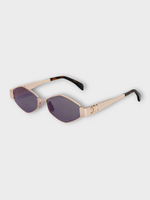 Celine Celine Sunglasses, Black, Triomphe 02 Metal Frame Rose Gold & Smoke Sunglasses