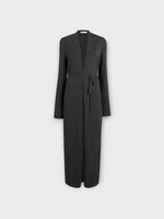 Khaite Khaite Knitwear, Grey, Alek Merino Wool Long Belted Cardigan in Storm