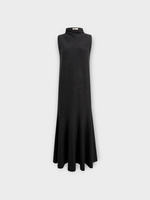 Khaite Khaite Dress, Grey, Margo Merino Wool High Neck Sleeveless Long Dress in Storm