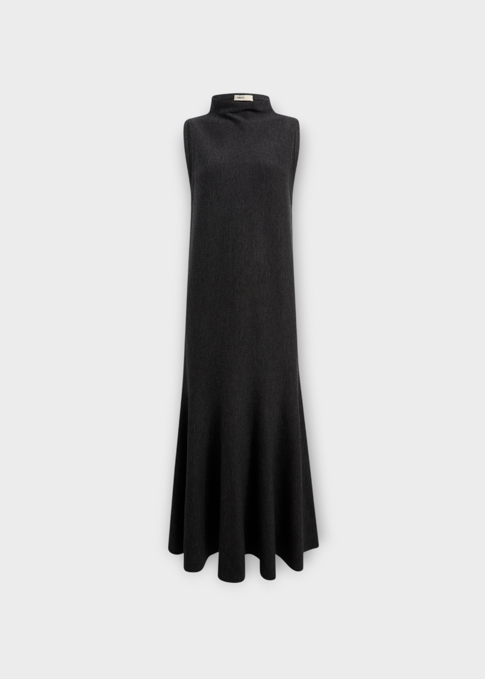 Khaite Khaite Dress, Grey, Margo Merino Wool High Neck Sleeveless Long Dress in Storm