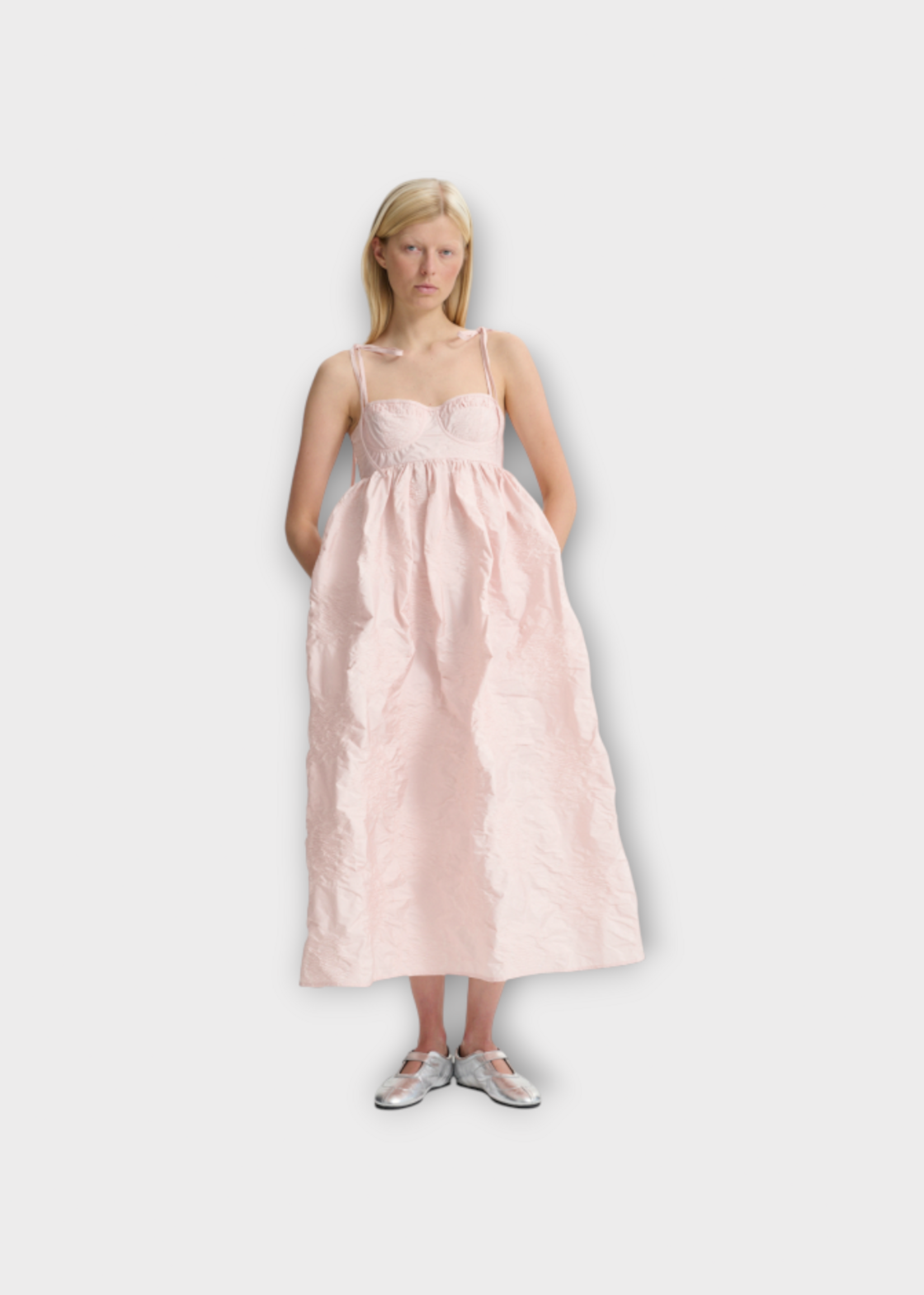 Cecilie Bahnsen Cecilie Bahnsen Dress, Pink, Balena Bralette Slip Dress In Blush Pink