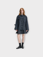 Cecilie Bahnsen Cecilie Bahnsen Top, Blue, Coral Denim Oversized Shirt In Light Denim w/ Ties In Sleeves