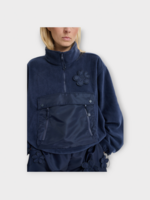 Cecilie Bahnsen Cecilie Bahnsen Sweatshirt, Navy, Bastian Fleece Soft Fleece Anorak w/ Patch Pocket