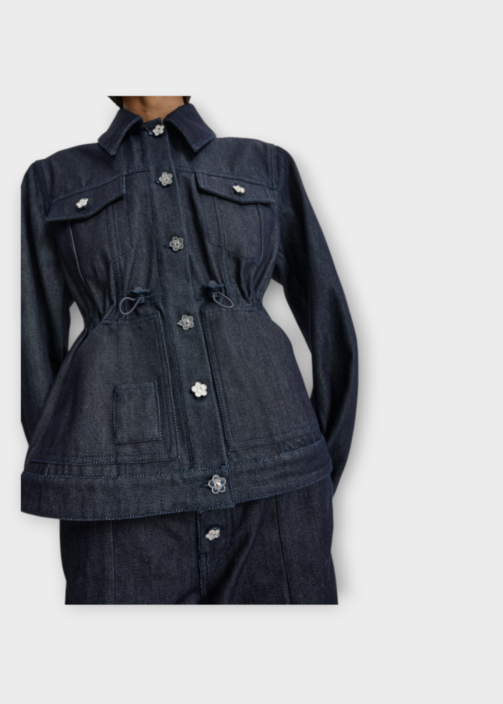 Cecilie Bahnsen Cecilie Bahnsen Jacket, Blue, Candida Denim Gathered Waist Jacket