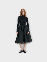 Cecilie Bahnsen Cecilie Bahnsen Skirt, Black, Mala Elasticated Grasmere Matelasse Skirt w/ Side Pockets
