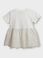 Cecilie Bahnsen Cecilie Bahnsen T-Shirt, White, Connie Jersey Short Sleeve T-Shirt w/ Embroidery